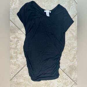 Ruched black fitted cute size M top